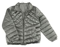 Stříbrná šusťáková zimní bunda Zara