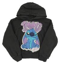 Tmavošedá crop mikina se Stichem a kapucí H&M