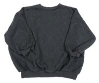 Tmavošedá vzorovaná fleecová oversize mikina George