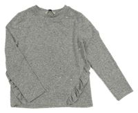 Šedé melírované úpletové triko s kamínky George