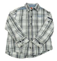 Bílo-modro-žlutá kostkovaná košile s nápisem Esprit