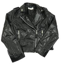 Černá koženková crop bunda H&M