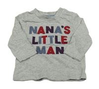 Šedé triko s nápisem Nutmeg