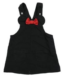Černé laclové šaty s červenou mašlí H&M