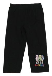 Černé capri legíny s Rainbow 
