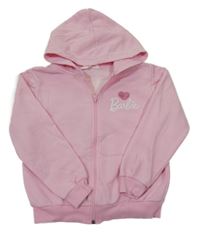 Růžová propínací mikina se srdcem a Kapucí - Barbie H&M