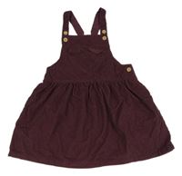 Vínové manšestrové šaty se srdcem H&M