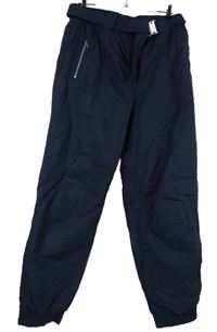 Pánské tmavomodré funkční šusťákové oteplovačky s páskem