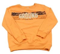 Neonově oranžová mikina s nápisem Yigga