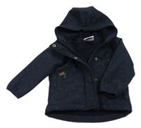 Tmavomodrá softshellová bunda s deštníky a kapucí Topomini