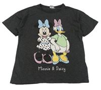 Tmavošedé tričko s Minnie a Daisy Disney