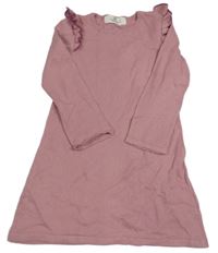 Růžové pletené šaty s volánky H&M