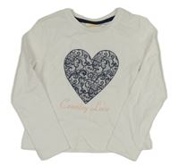 Bílé triko se vzorovaným srdcem Kids