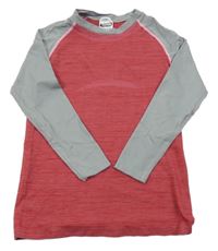 Jahodovo-šedé spodní funkční triko Pocopiano