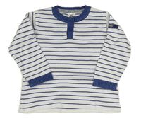 Bílo-tmavomodrý pruhovaný svetr Zara