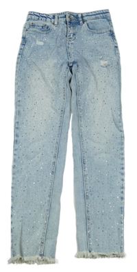 Světlemodré rifle s kamínky 