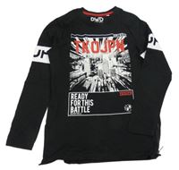 Černé triko s potiskem C&A