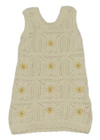 Světlebéžové pletené šaty s kytičkami Nutmeg