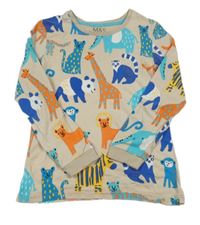 Béžové pyžamové triko se zvířátky M&S