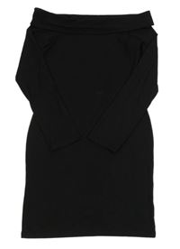 Nové - Černé žebrované elastické šaty s volnými rameny New Look