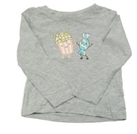 Šedé triko s popcornem Alive