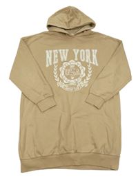 Béžové teplákové šaty s nápisem C&A