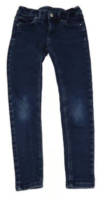 Tmavomodré skinny teplákové thermo rifle C&A