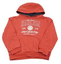 Červená mikina s nápisem a kapucí Rebel