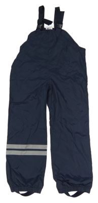 Tmavomodré šusťákové laclové podšité kalhoty Topolino