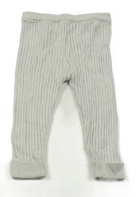 Světlešedé žebrované úpletové tepláky Nutmeg