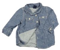 Modrá riflová podšitá košilová bunda GAP