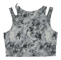 Šedý batikovaný sportovní crop top F&F