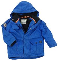 Modrá šusťáková zimní bunda s kapucí Matalan