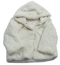 Smetanový kožešinový kabát s kapucí M&S