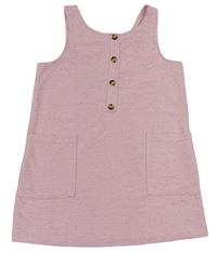 Růžové vzorované šaty s knoflíčky Primark 