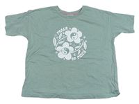 Khaki crop tričko s kytičkami George