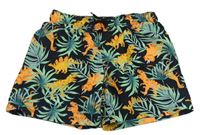 Černo-barevné plážové kraťasy s dinosaury H&M