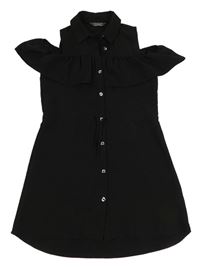 Černé košilové šaty s volnými rameny Primark 