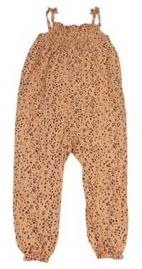Oranžovo-černé vzorované laclové kalhoty H&M