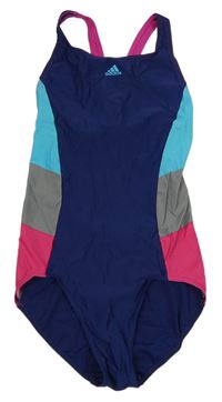 Tmavomodro-barevné jednodílné plavky Adidas 