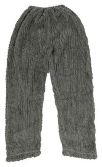 Šedé chlupaté domácí kalhoty 