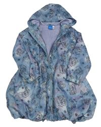 Modro-růžová šusťáková podzimní parka s Frozen a kapucí Disney