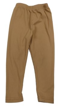 Béžové žebrované legíny 