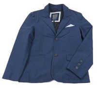 Tmavomodré proužkované plátěné sako C&A