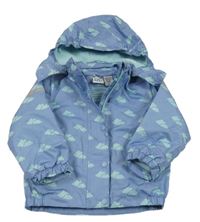 Modrá šusťáková jarní bunda s odepínací kapucí L&D