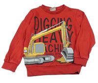 Červená mikina s bagrem LC Waikiki