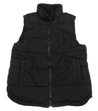 Černá šusťáková prošívaná zateplená vesta 