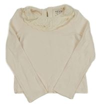 Pudrové triko s volánky Next