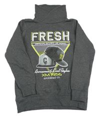 Šedá mikina s potiskem a komínovým límcem Chapter Young 