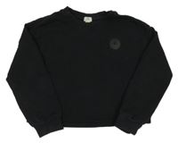 Černá crop mikina s nášivkou River Island